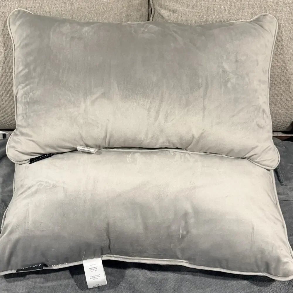 J. Queen New York Silver Polyester Boudoir Decorative Pillow -set Of 2 18”+